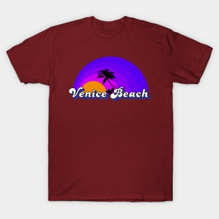 Venice Beach California Souvenir Sunset Design T-Shirt